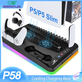 Efeito RGB 7 Cores PS5 Slim/PS5 Base Ventilador Resfriamento com Suporte CD e Gancho Fone de Ouvido Variedade de cores em Oferta na Shopee