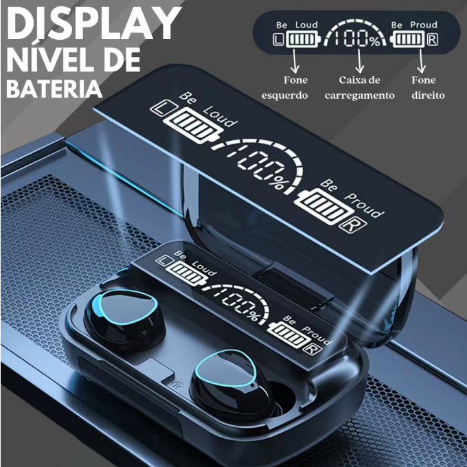 Fone M10 De Ouvido bluetooth 5.3 sem fio esportivo estéreo com microfone adequado para Smartphones em Oferta na Shopee