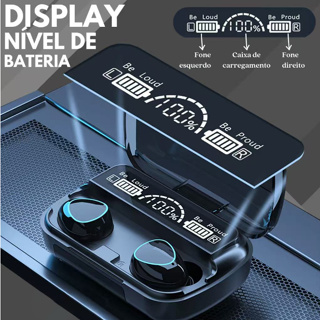 Fone M10 De Ouvido bluetooth 5.3 sem fio esportivo estéreo com microfone adequado para Smartphones em Oferta na Shopee