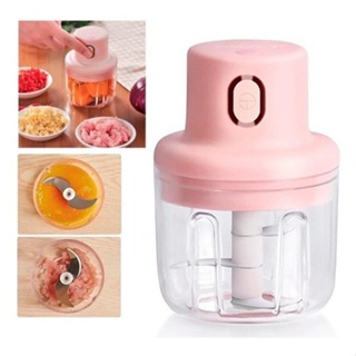 Mini Processador Elétrico de Alimentos Portátil com 3 lâminas de aço inox USB 250 ml 110v 220vBivolt em Oferta na Shopee