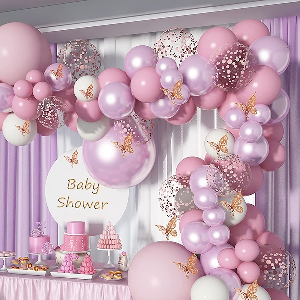 Kit 134 peças Balões 5" 10" 12" 18" Roxo rosa fosco Balão Para Festas e Aniversários alta qualidade