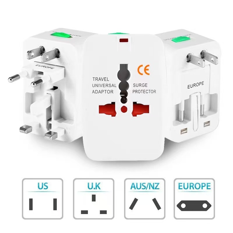 Imagem Adaptador Tomada de conversão Universal Viagem compatível 150 Países Europa Asia Reino Unido Bivolt