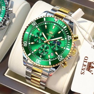 OLEVS Relogio Masculino Luxo Prova Da água Original Dourado Esportivo Prata Preto De Aço Cronógrafo Quartzo 2870 em Oferta na Shopee