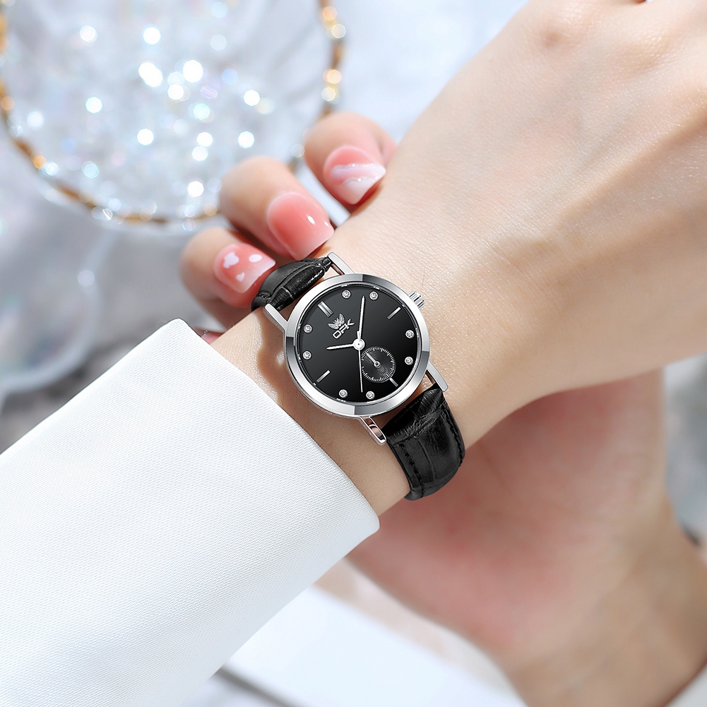 Detalhes do OPK 6034 Relógio Feminino Moda Elegante Luxo Negócios A Prova D Àgua Original Couro De Aço Inoxidável