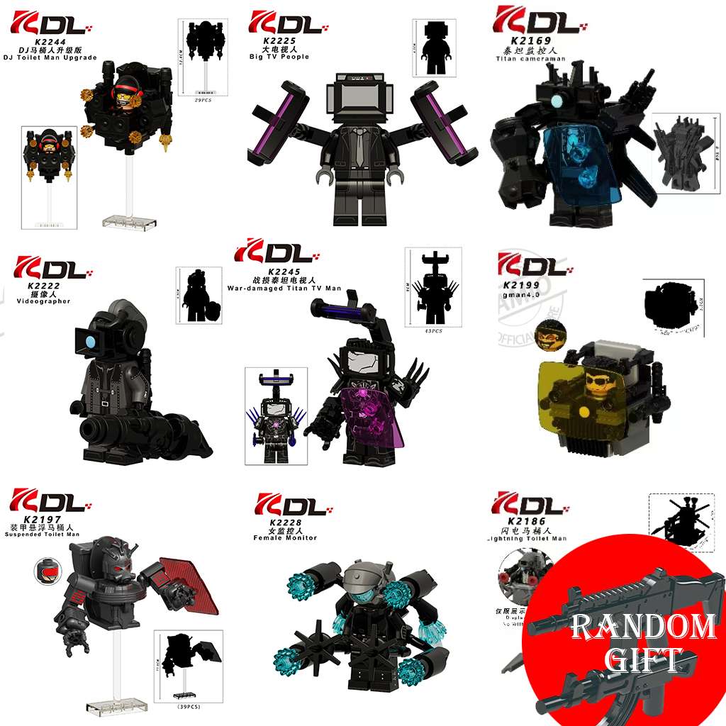 Skibidi banheiro 4.0 banheiro homem Monitor crianças montado blocos de construção brinquedos infantis [B0425-TW]