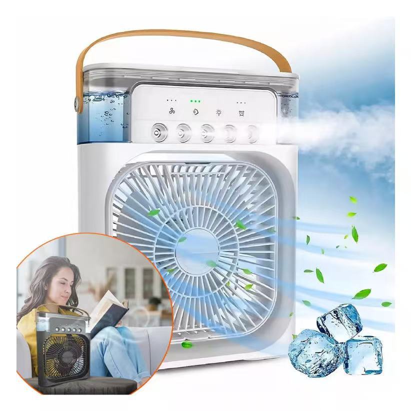 Mini Ar Condicionado Climatizador Umidificador Ventilador Portátil USBLed 600ML Reservatório De Água