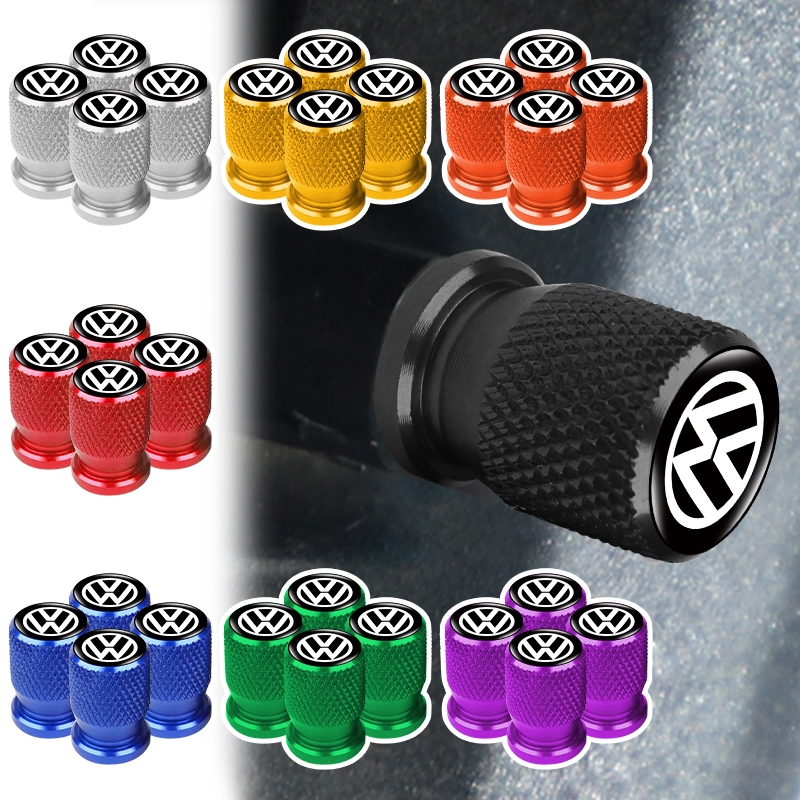 4pcs Upgrade Car Valve Anti-leak Cap Car Wheel Stem Protect Cap for VW Volkswagen Jetta MK5 Golf Passat 3B7 601 171