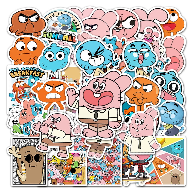 50 Pçs Dos Desenhos Animados O Incrível Mundo De Gumball Adesivos Para Telefones DIY Notebook Bicicleta Capacete Do Carr em Oferta na Shopee