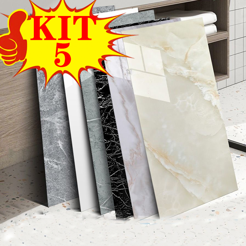 5PC Kit Placa Adesiva 3d Ampliação Parede Alívio Lavável 30cm X 60cm