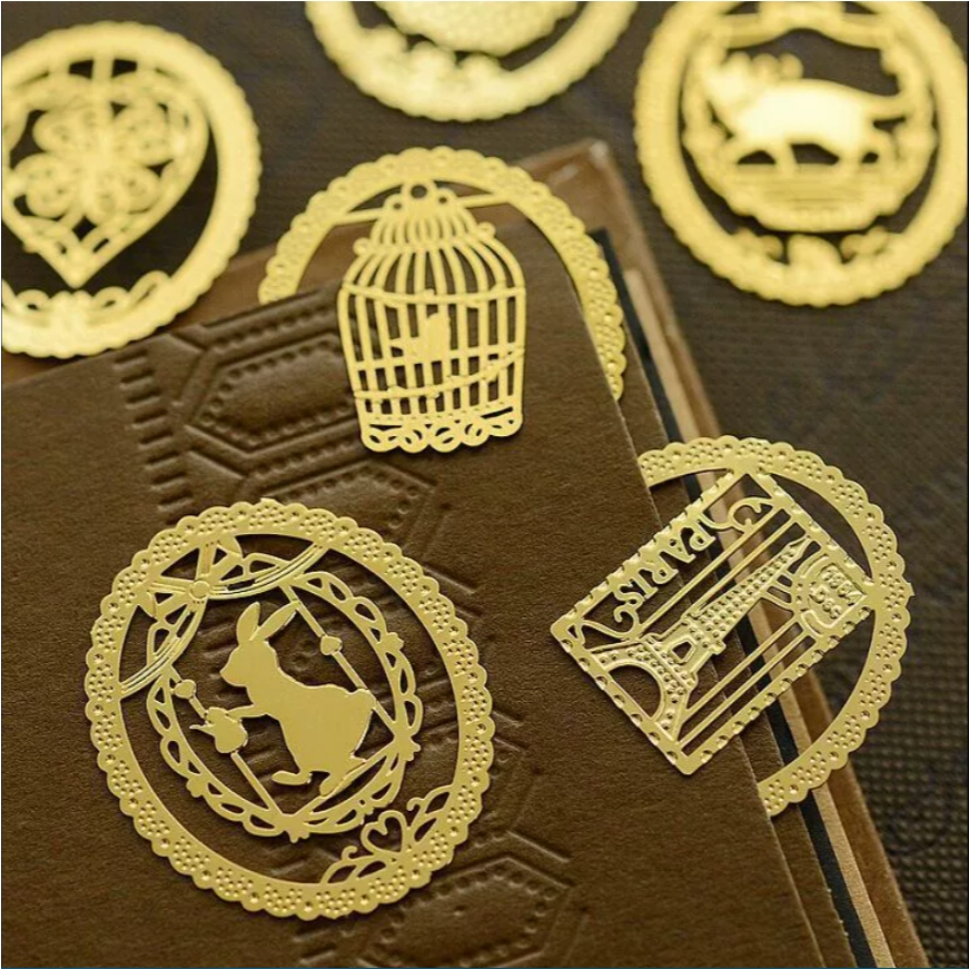 20/10/5 PCS Metal Oco Marcadores Criativos retro Livro Clipe Papelaria Presente