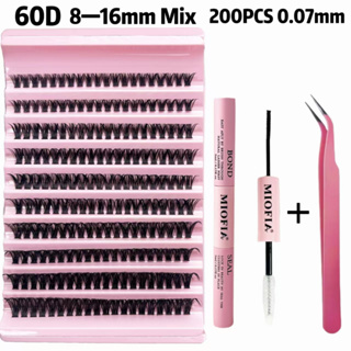 200 tufos C/D volume cílios naturais 8-16mm cílios misturados em Oferta na Shopee