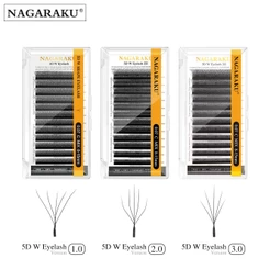 NAGARAKU 5D W Forma Grande Pacote De Cílios Extensão Mega Volume Premados Fãs Super Macios Densos Cheios