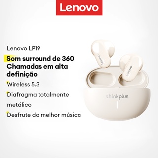 Lenovo LP19 Fones De Ouvido Bluetooth Mini estéreo Hi-Fi com cancelamento inteligente de ruído em Oferta na Shopee