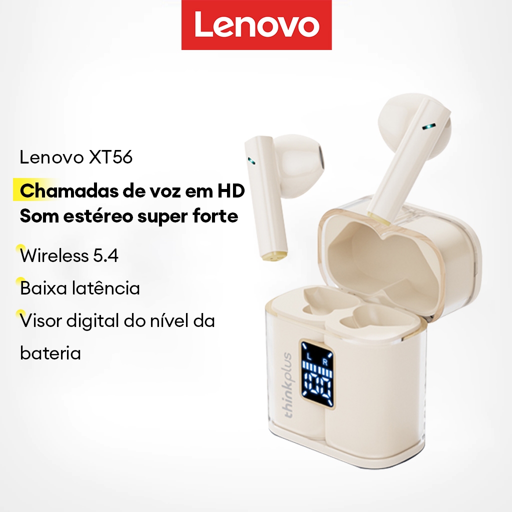 Lenovo XT56 Fone De Ouvido Bluetooth Alta Fidelidade Qualidade Som Água Resistente À Poeira Longa Vida Útil Da Bateria B em Oferta na Shopee