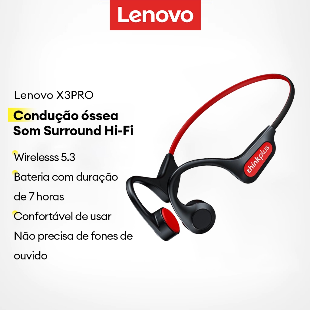 Lenovo X3 Pro Fone De Ouvido Bluetooth Sem Fio Qualidade de som HIFI Adequado para corrida esportiva em Oferta na Shopee