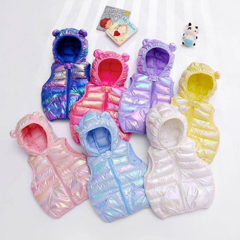 Colete Leve Com Capuz Crianças Meninas Seção Casaco Colorido Outono Inverno Roupas Casuais em Oferta na Shopee