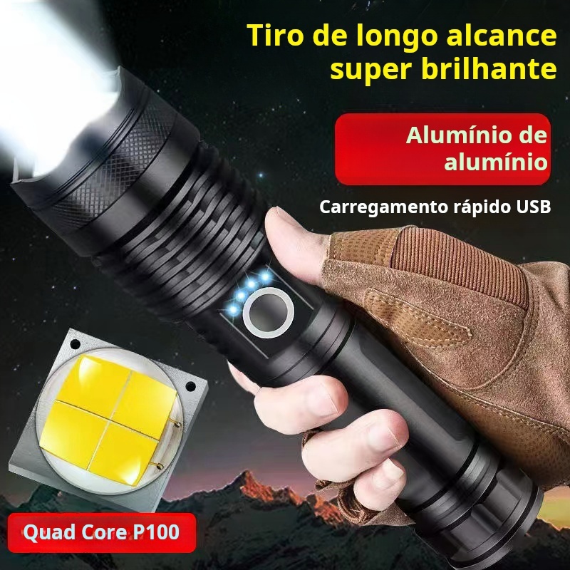 Lanterna P50/P90 5000lm Recarregável - 3 Modos, IPX7, para Acampamento e Emergência Camping
