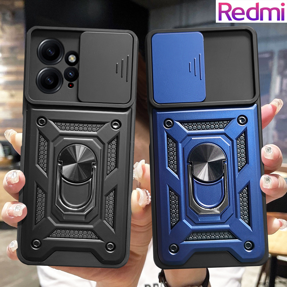 Para Xiaomi Poco X7 Pro X6 X3 X4 X5 M6 M5s M5 F5 F6 Redmi 14C 13C 12C 12 X8 Anel Suporte Armadura Caso