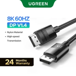 Ugreen Displayport 8k / 60hz Displayport 1.4 Cabo Para Xiaomi Mi Box Hig-Speed 32.4 5gbps Para Jogos Pubg Hd