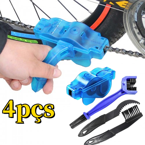 Kit 4 Ferramentas Limpador De Corrente Limpeza Cassete Catraca Escova Bike Bicicleta em Oferta na Shopee