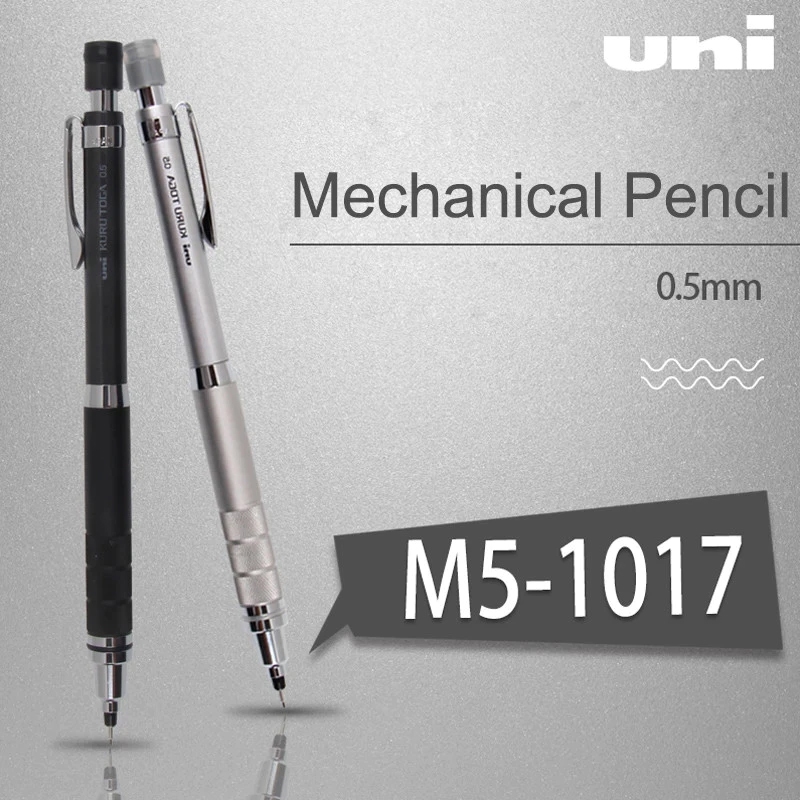 UNI M5-1017 Kuru Toga Roleta Modelo Lápis Mecânico Preto/Prata KURUTOGA 0.5mm em Oferta na Shopee