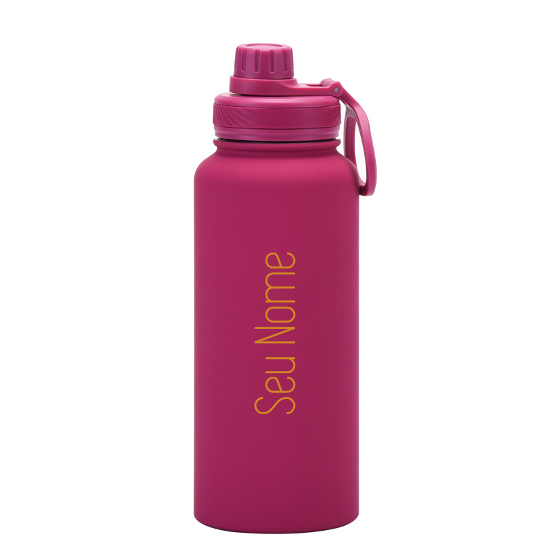 1000mL Garrafa Térmica De Água | Base Protetora Nome Personalizado Presente + 24h Frio/12h...