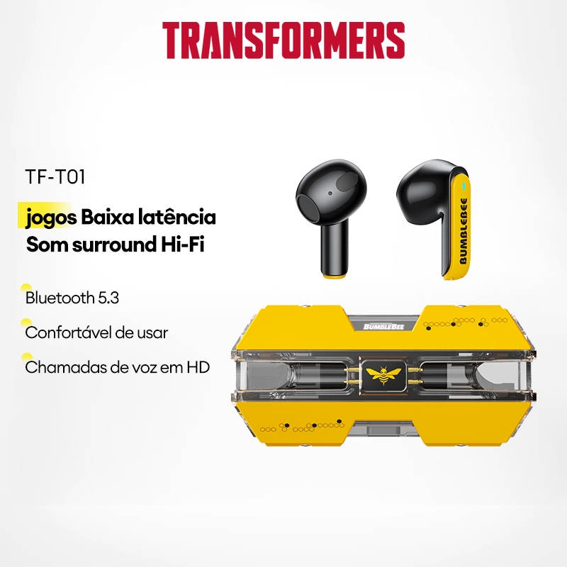 Transformers TF-T01 Fones De Ouvido Bluetooth Sem Fio latência Cancelamento inteligente de ruído