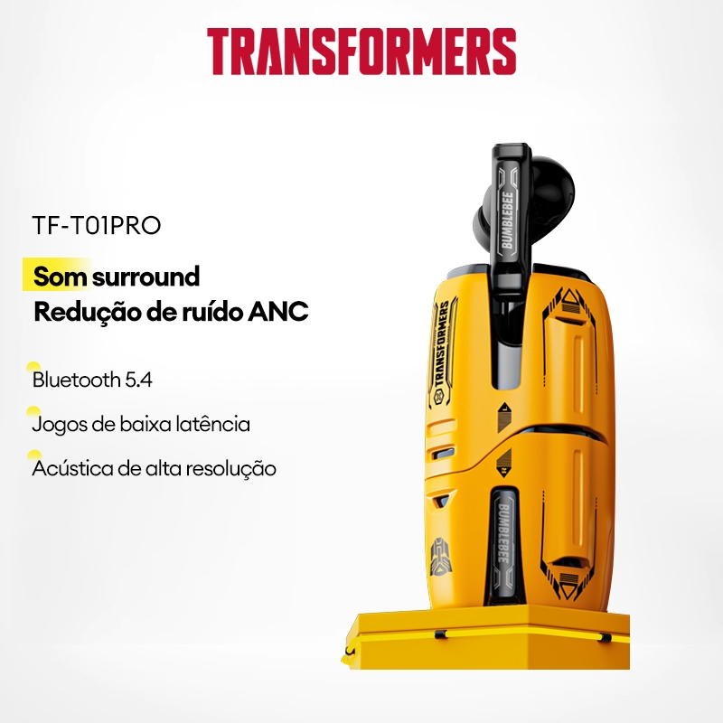 Transformers TF-T01PRO Fone de ouvido Bluetooth ANC Cancelamento de ruído Tempo de espera extra longo - Audio