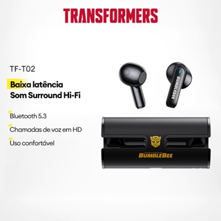 Transformers TF-T02 Fones de ouvido sem fio com qualidade de som HD e baixa latência em Oferta na Shopee