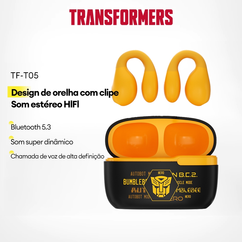 Transformers TF-T05 Fone de ouvido Bluetooth Não é fácil de cair Adequado para esportes, corrida em Oferta na Shopee