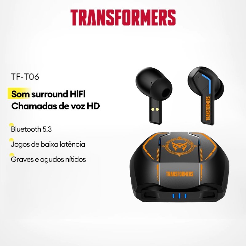 Transformers TF-T06 Fone de ouvido Bluetooth Cancelamento inteligente de ruído Chamada em HD - Audio