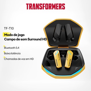 Transformers TF-T10 Fone de ouvido Bluetooth Baixa latência para jogos Bateria de alta capacidade em Oferta na Shopee