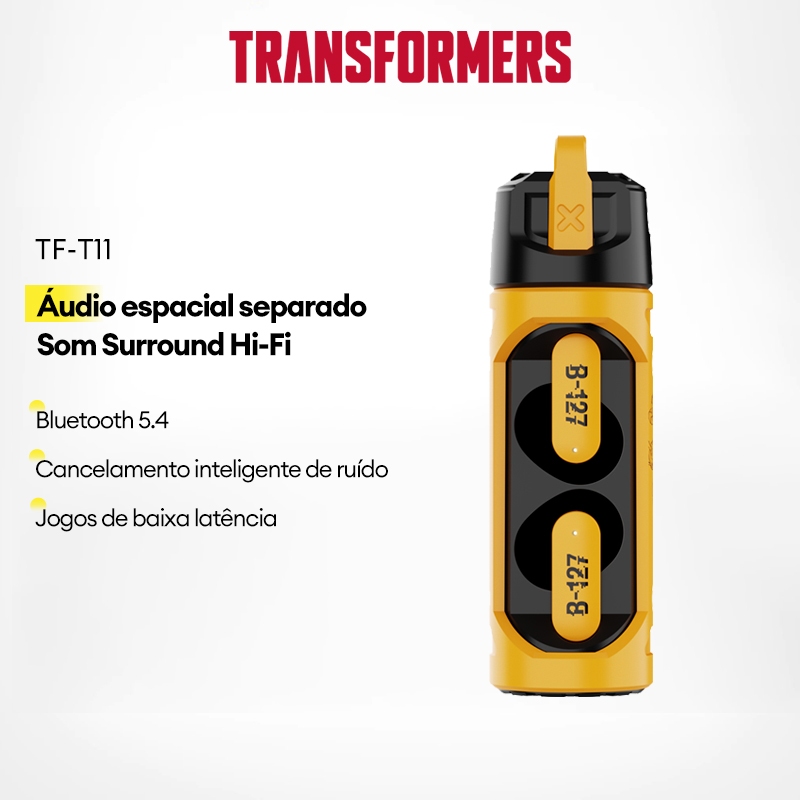 Transformers TF-T11 Fones de ouvido sem fio Chamadas realistas de alta definição Latência ultrabaixa em Oferta na Shopee