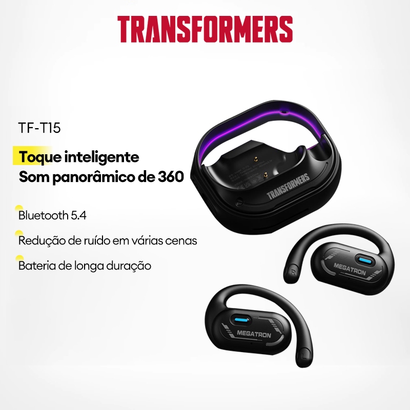 Transformers TF-T15 Fone De Ouvido Sem Fio Som de alta definição Som nítido alto/baixo para esportes