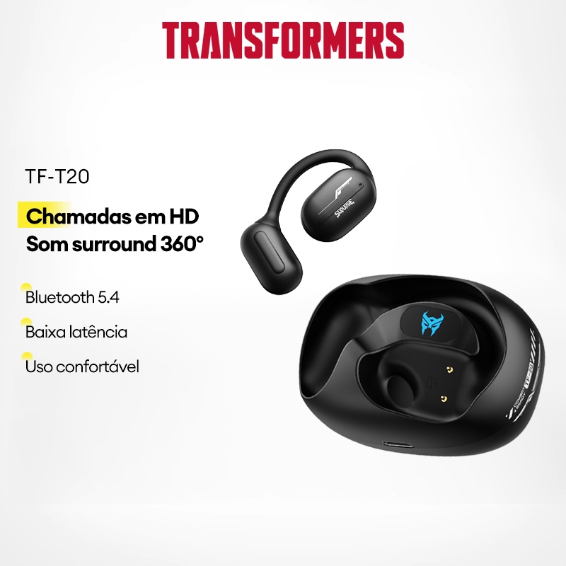 Transformers TF-T20 Fone de ouvido Bluetooth Controle por toque Qualidade de som HIFI - Audio