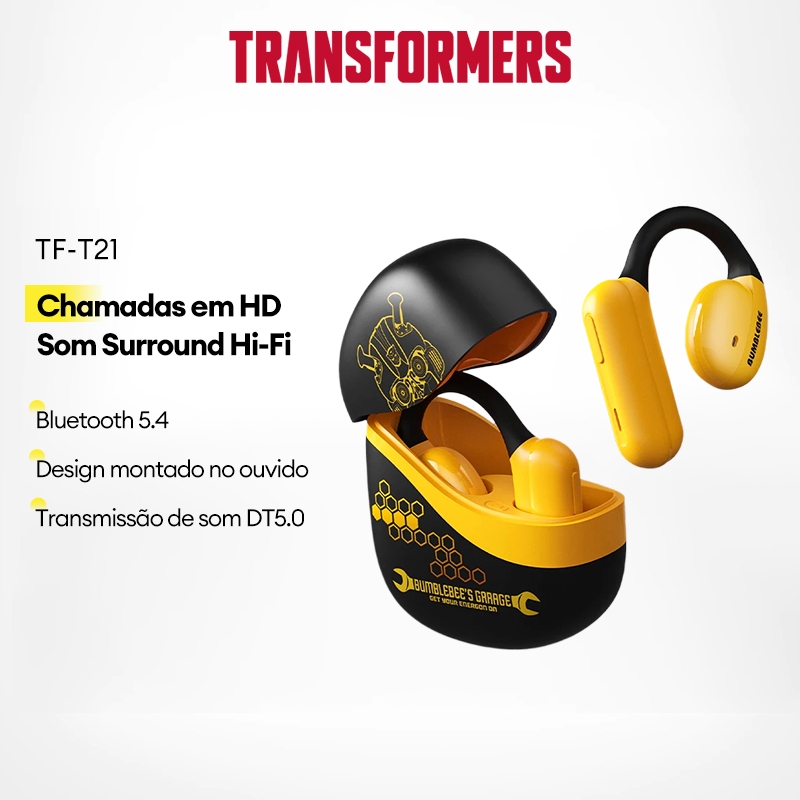Transformers TF-T21 Fone de ouvido Bluetooth Controle de toque à prova de suor para esportes