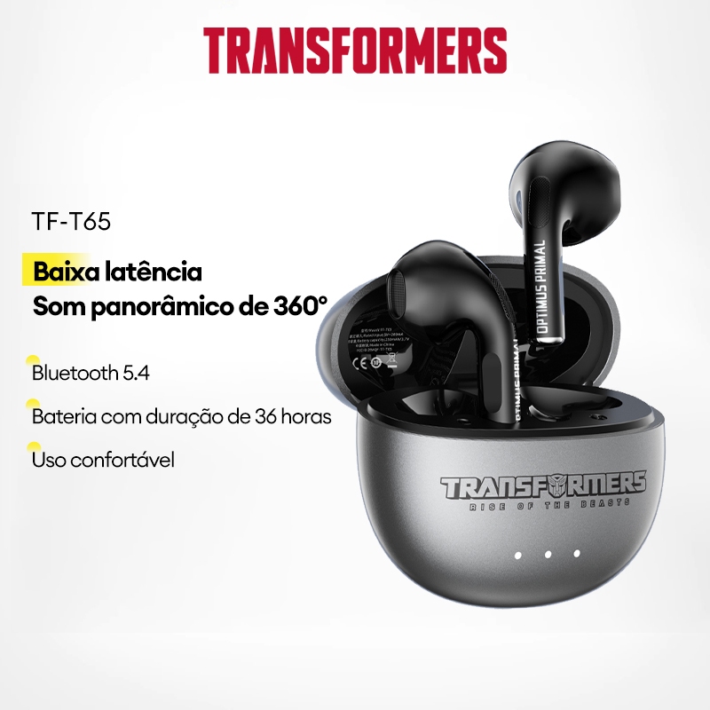 Transformers TF-T65  Fones De Ouvido Bluetooth Sem Fio 360 ° Som surround Para Jogos Sem Atraso em Oferta na Shopee