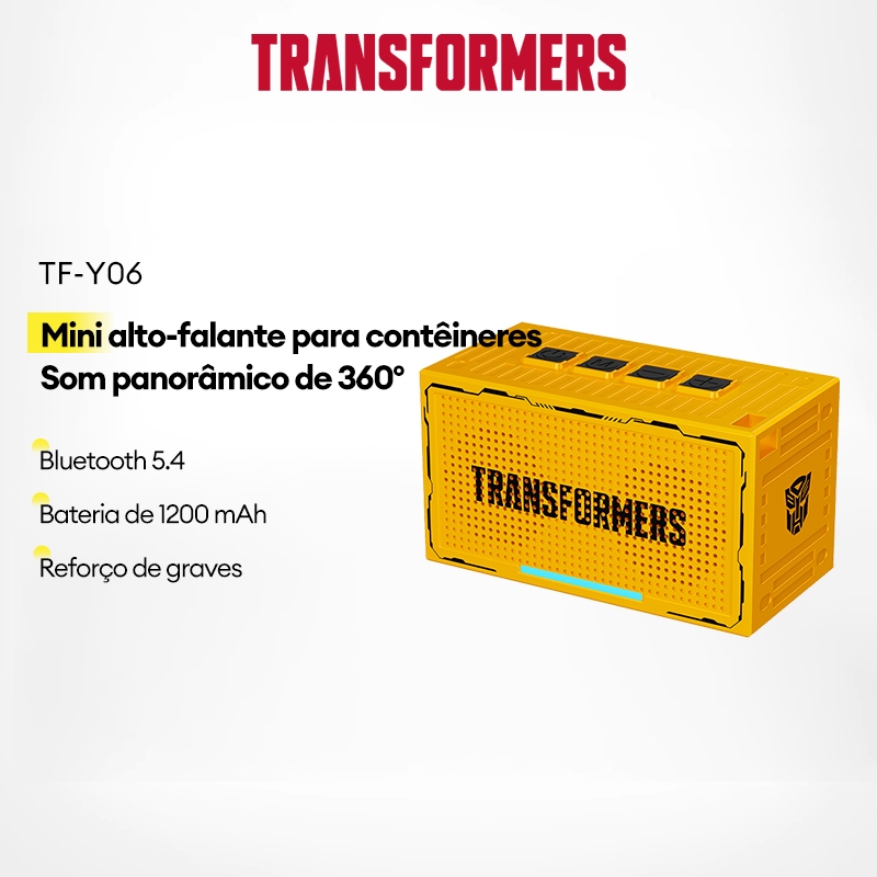 Transformers TF-Y06 Alto-falante Bluetooth Fácil conexão Som nítido Externo (1200mAh) em Oferta na Shopee