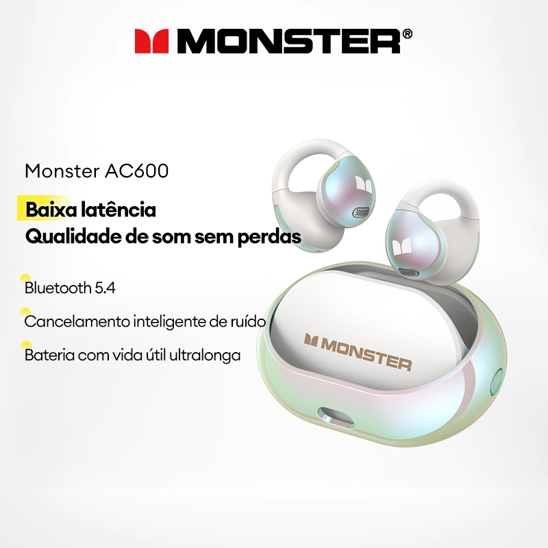 Monster AC600 Fones De Ouvido Bluetooth Sem Fio design De Clipe De Vestível Sem Cair em Oferta na Shopee