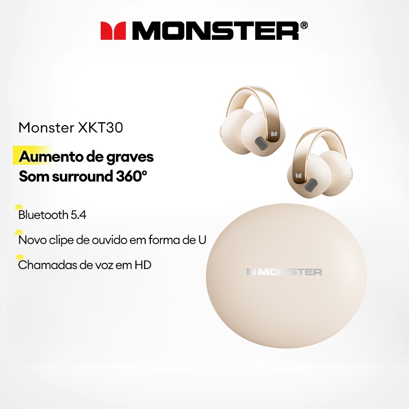 Monster XKT30 Fone De Ouvido Bluetooth HD Chamada Cancelamento Inteligente De Ruído Bateria De Longa Duração Baixa Latên - Audio