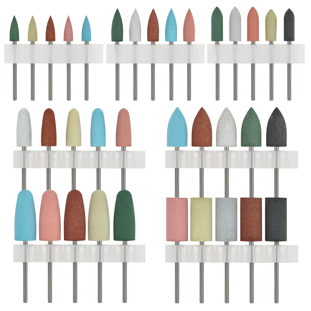 5 Pçs/set Conjunto De Brocas De Unhas De Silicone Máquina De Broca Elétrica 3/32 " Haste Cortador Acessórios De Poliment