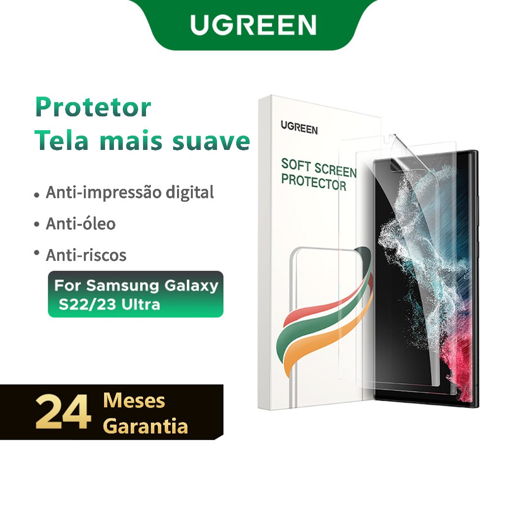 Protetor De Tela UGREEN 2PCS Phone Screen Protector Soft Full Cover Somente Para Samsung Galaxy S24 S22/S23 Ultra 6.8 em Oferta na Shopee