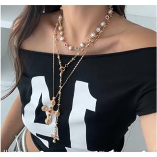 zhenngyou Colar Elegante Com Pingente De Cruz De Pérola De Diamante Cem Contas Personalizadas , Acessório De Férias em Oferta na Shopee