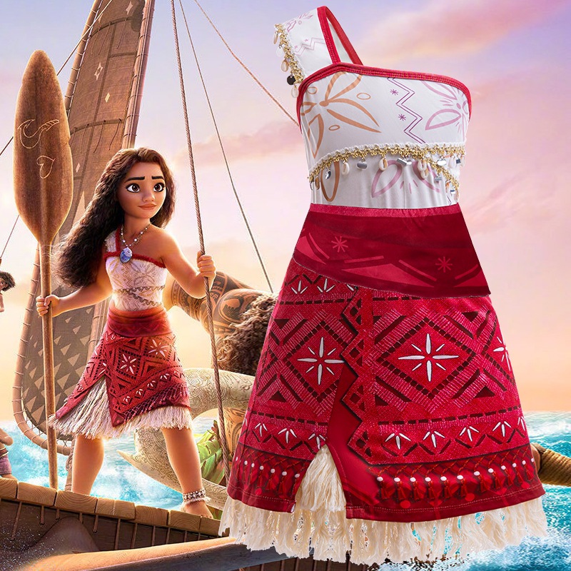 Moana 2 Cosplay Meninas Vestido De Princesa Verão Um Ombro Festa De Aniversário Presente 2-12 Anos Roupas Infantis em Oferta na Shopee