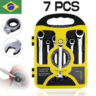 Kit 7 Peças Chave Ferramenta Combinada Catraca Boca Profissional, Entrega rápida em Oferta na Shopee