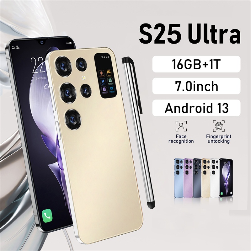 Imagem Celular 2025 Novo Smartphone S25 ultra , Tela Grande De 7.0 Polegadas , Bateria-, RAM : 12/16 Gb + 512/1 Tb De ROM , And