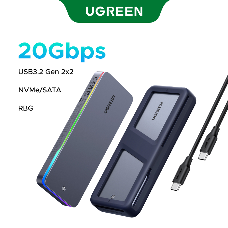 UGREEN 20Gbps M2 SSD Caso M . 2 NVMe SATA Adaptador De Gabinete USB 3.2 Gen2 Externo - Computers & Accessories