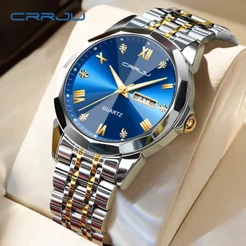 CRRJU Relógio Masculino Empresarial Diário Casual Simples À Prova D'água De Quartzo 5023 X