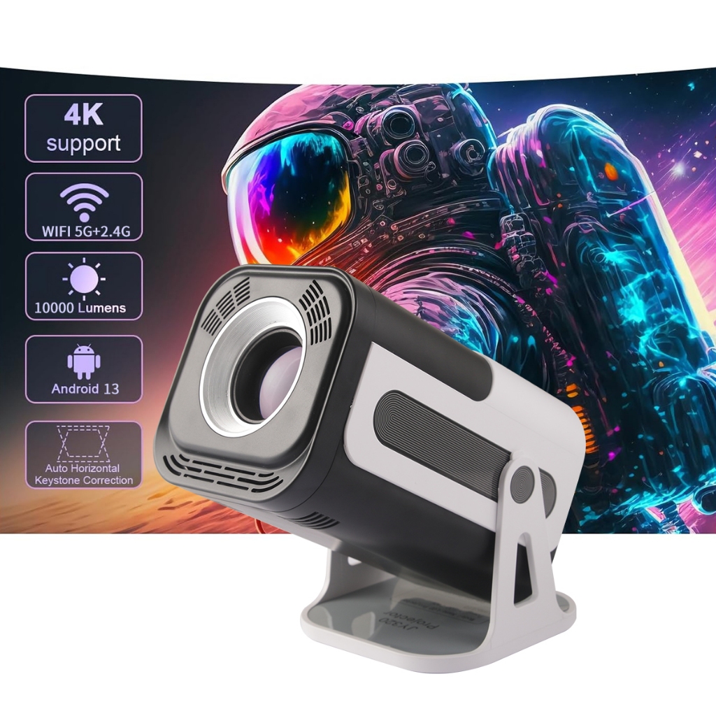 Projetor Portátil JY320 HD 4k Bluetooth 5.1 Palestrante Android 13 Home Cinema WIFI 6