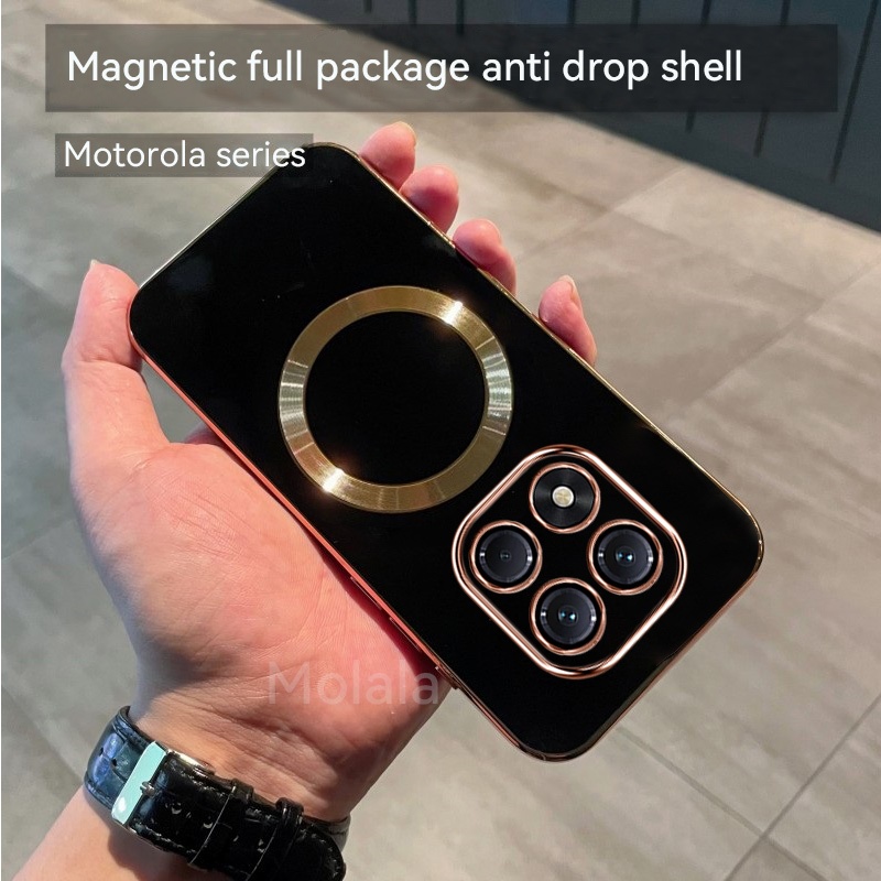 Capa De Telefone Para Xiaomi POCO X7 5G Carregamento De metal Magnético Macio Silicone Traseira À Prova De Choque em Oferta na Shopee